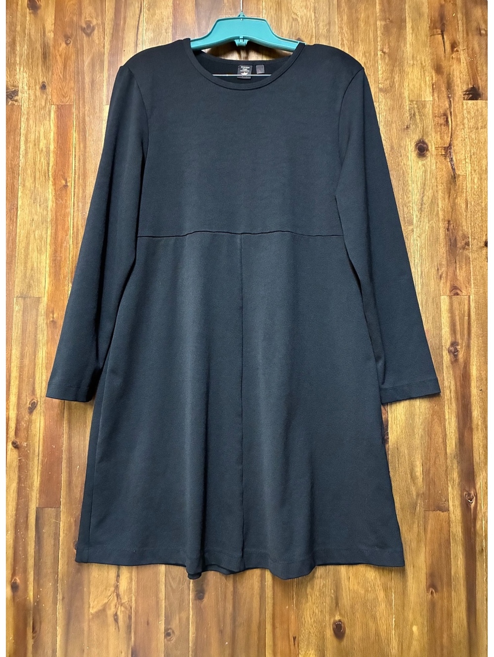 Vintage American Eagle Black A-Line Dress L 90s Y2K Made in USA Minimalist